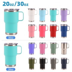 20 oz Stainless Steel Tumbler Insulated Travel Mug W/ Handle