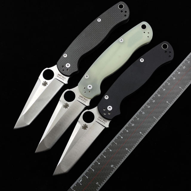 SPYDERCO C81 Tanto Para 2 Gasket 440C Blade G10 Handle Folding Knife