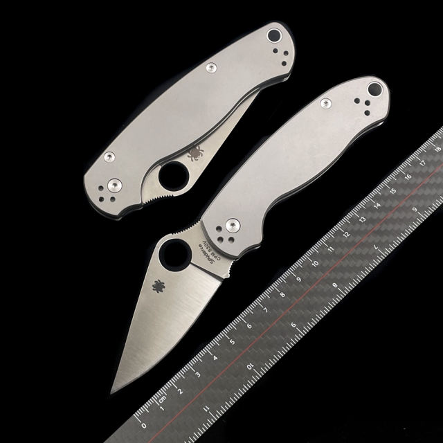 Spyderco C223 Para3 TC4 Handle D2 Folding Knife