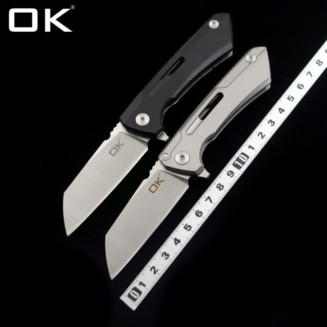 OK-D1 G10/Steel Handle D2 Blade Outdoor Camping Hunting Pocket Folding Knife