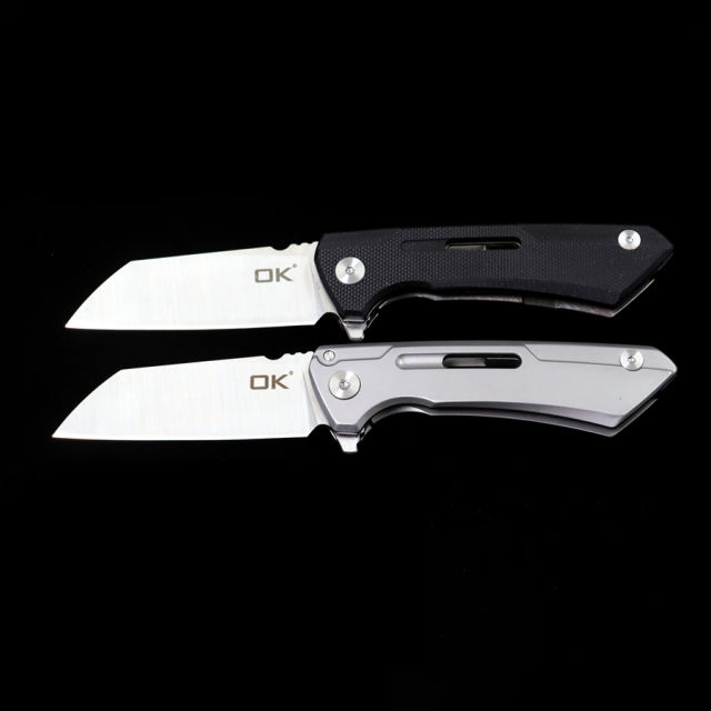 OK-D1 G10/Steel Handle D2 Blade Outdoor Camping Hunting Pocket Folding Knife