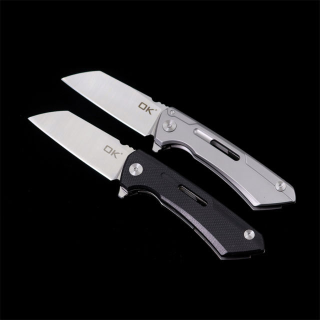 OK-D1 G10/Steel Handle D2 Blade Outdoor Camping Hunting Pocket Folding Knife