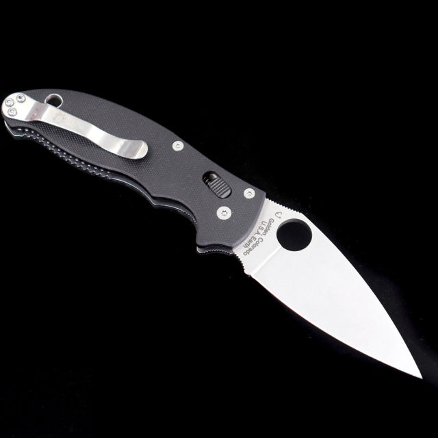 Spyderco C101GP2 Manix 2 Folding Knife 3-3/8" Satin S30V Plain Blade, G10 Handles