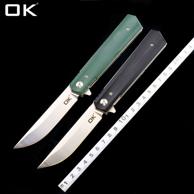 OK D3 Bearing 9CR18MOV Blade Folding Knife Outdoor Camping Hunting Pocket Tactical Self Defense EDC Tool Knife