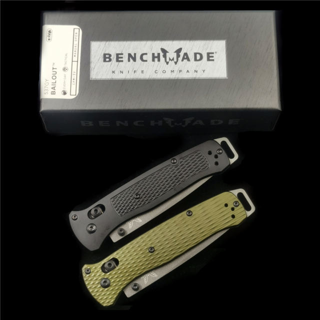 Benchmade 537GY Bailout AXIS Aluminum Handle 3V Blade Folding Knife