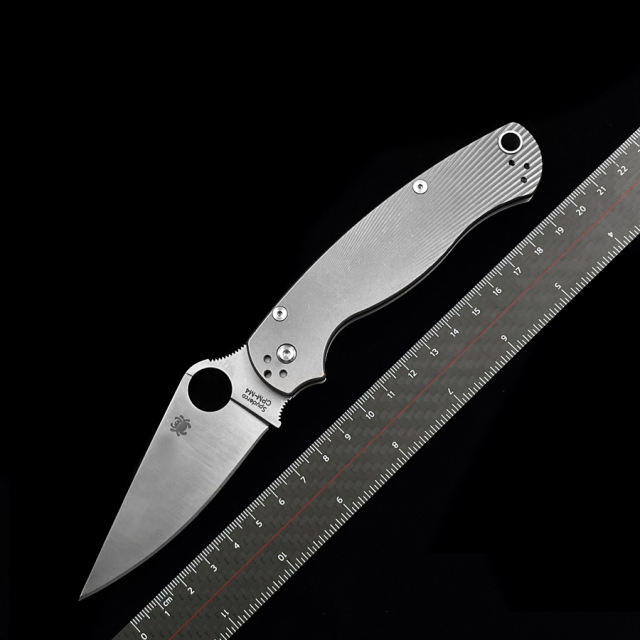 SPYDERCO C81  Para 2 Bearing D2 Blade TC4 Handle Folding Knife