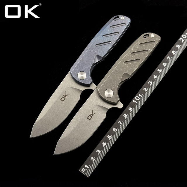 OK - Cayenne bearing titanium alloy D2 folding knife
