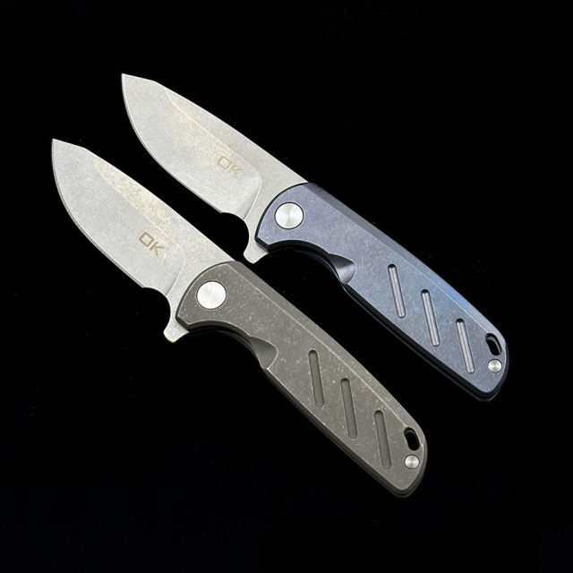 OK - Cayenne bearing titanium alloy D2 folding knife