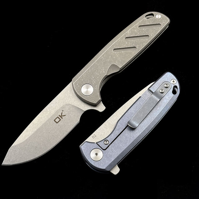 OK - Cayenne bearing titanium alloy D2 folding knife