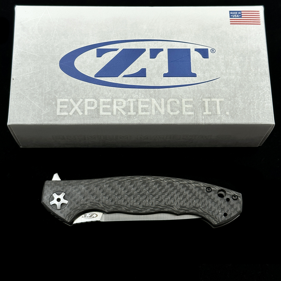 Zero Tolerance 0452CF Dmitry Sinkevich Flipper 4.1" S35VN Satin Blade, Carbon Fiber and Titanium Handles