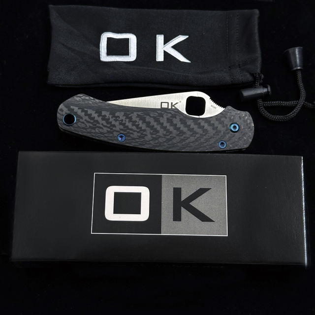 Limited Edition OK-81 M390 Blade  Carbon Fiber Handle Outdoor Camping Hunting Tactical Folding knife