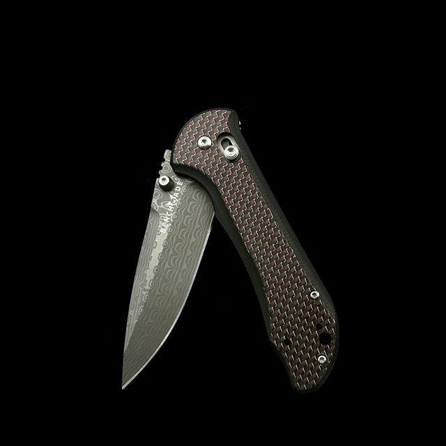 BENCHMADE 908 Damascus Blade Carbon Fiber Handle Folding Knife