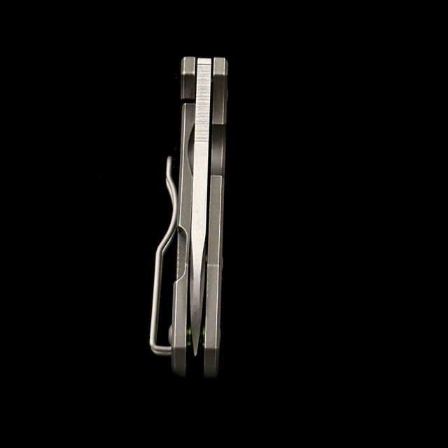 C158TIP2 Marcin Slysz Techno 2 Folding Knife 2.55 Titanium Handles
