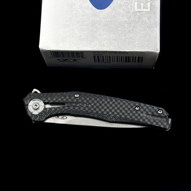 Zero Tolerance 0707 Flipper Knife 3.5" CPM-20CV Drop Point Blade Carbon Fiber and Titanium Handles