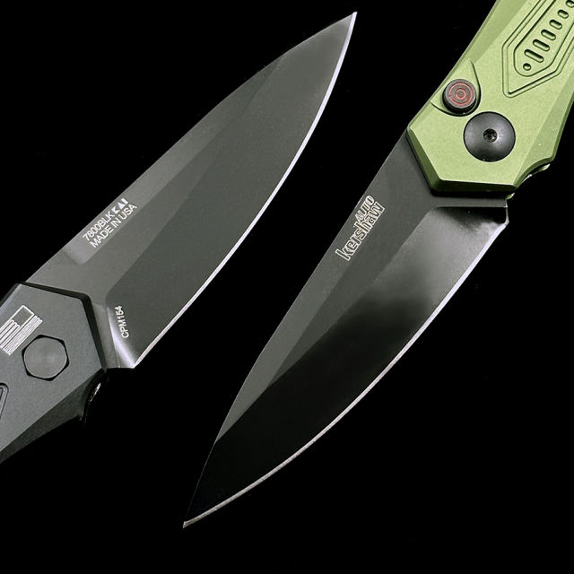 Kershaw 7800BLK Launch 6 AUTO Folding Knife 3.75" CPM-154 Black DLC Blade, Aluminum Handles