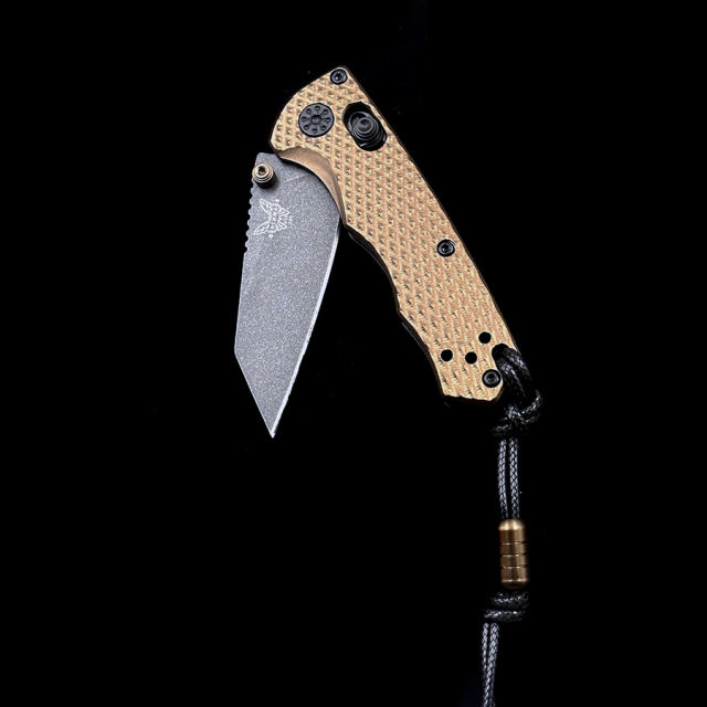 Benchmade 290BK-2 Full Immunity AXIS Folding Knife 2.49" CPM-M4 Cobalt Black Wharncliffe Blade, Woodland Green Billet Aluminum Handles