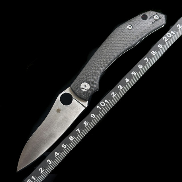 C241CFP Alistair Phillips Kapara Folding Knife 3.6&quot; S30V Satin Plain Blade, Carbon Fiber Handles