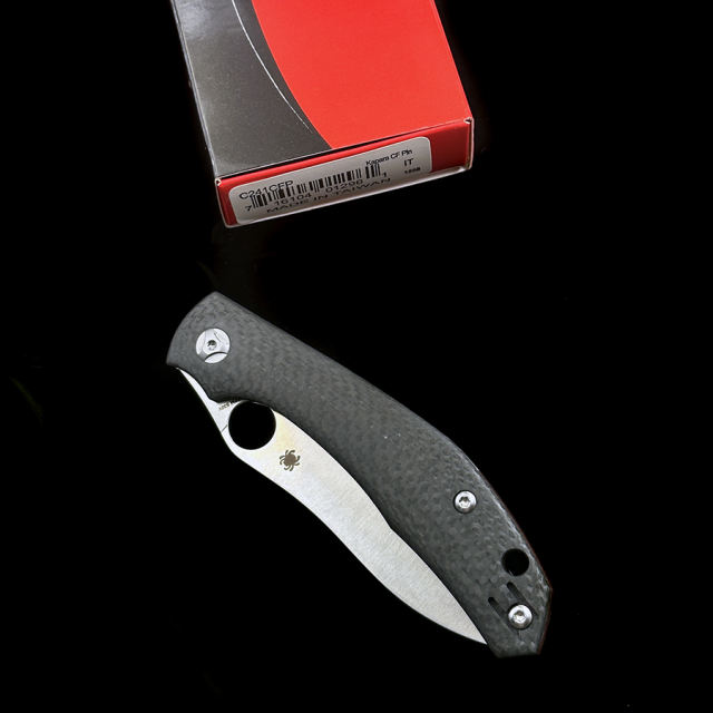 C241CFP Alistair Phillips Kapara Folding Knife 3.6" S30V Satin Plain Blade, Carbon Fiber Handles