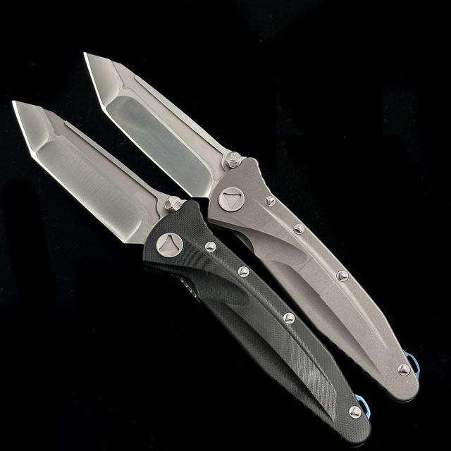 MICRO TECH Delta Titanium Handle D2 Blade Ceramic Bearings Pocket Survival EDC Tool Camping Hunting Utility Outdoor Folding Knife