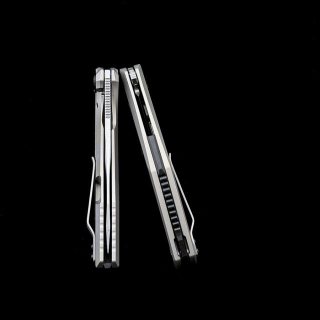 Zero Tolerance 0470 Dmitry Sinkevich Flipper Knife 3.4" 20CV Two-Tone Blade, Titanium Handles with Carbon Fiber Insert, Frame Lock