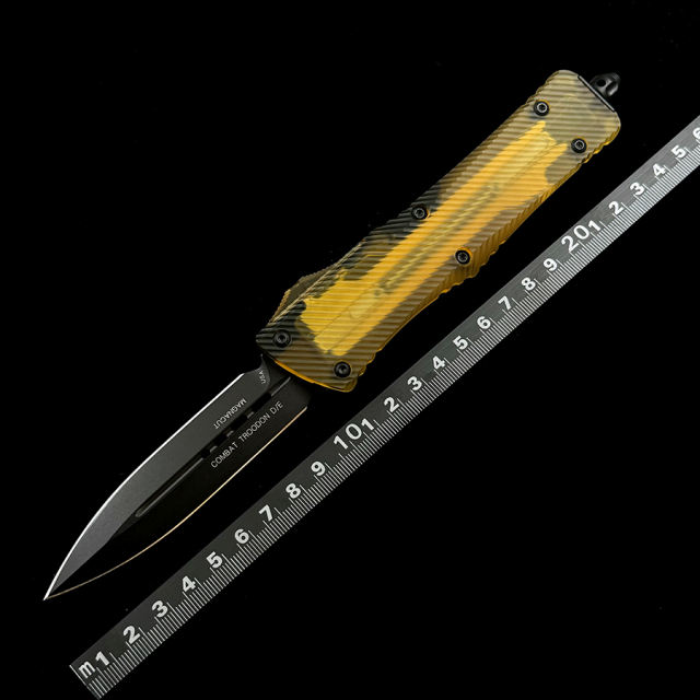 2023 MT Combat Troodon  knife D/E Fluted Ultem Top and Button DLC Magnacut Standard DLC Hardware Signature Series 142-1DLCTULS