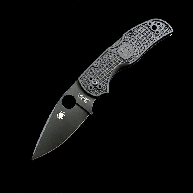 C41 Native 5 Folding Knife 3" S30V Black Plain Blade, Black FRN Handles,