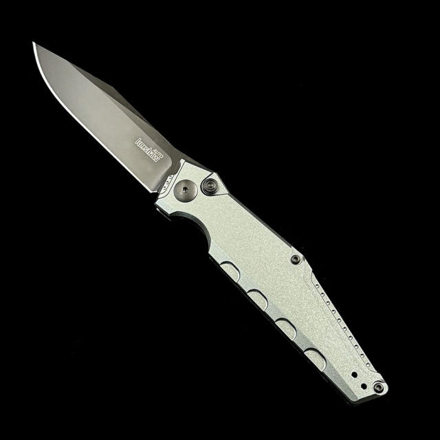 Kershaw 7900GRYBLK Launch 7 AUTO Folding Knife 3.75" Black CPM-154 Clip Point Blade, Aluminum Handles
