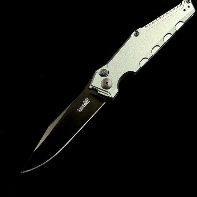 Kershaw 7900GRYBLK Launch 7 AUTO Folding Knife 3.75" Black CPM-154 Clip Point Blade, Aluminum Handles