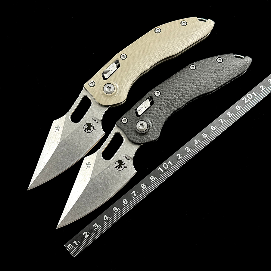 MT Stitch-R Manual True Carbon Fiber/G10 Ball Bearing Mark M390MK Blade AUTO KNIFE