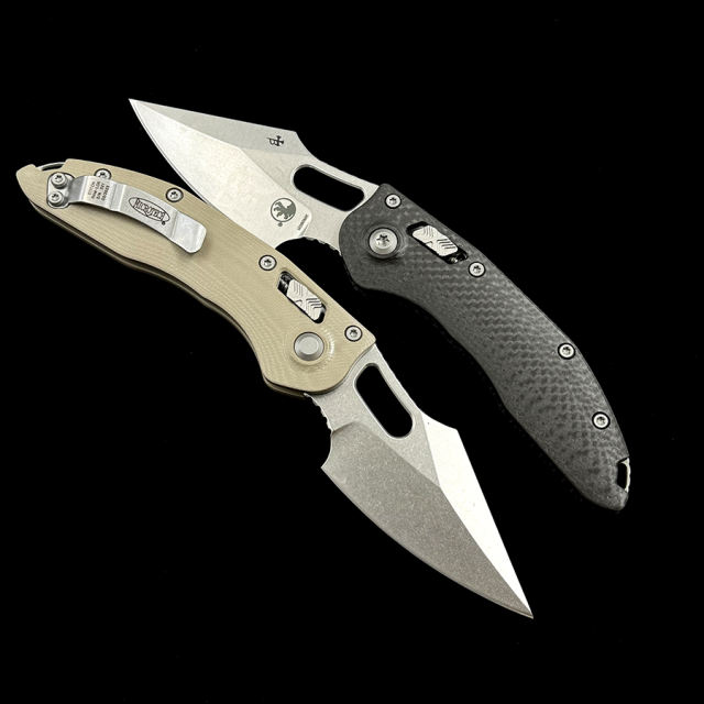 MT Stitch-R Manual True Carbon Fiber/G10 Ball Bearing Mark M390MK Blade AUTO KNIFE