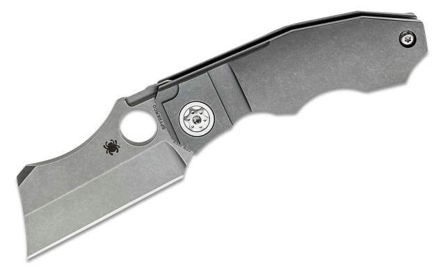 Pre sale product C260TIP Stovepipe Folding Knife 2.78" CPM-20CV Dark Stonewashed Cleaver Blade, Dark Titanium Handles,