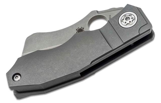Pre sale product C260TIP Stovepipe Folding Knife 2.78" CPM-20CV Dark Stonewashed Cleaver Blade, Dark Titanium Handles,