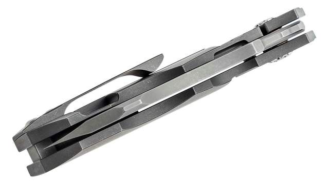 Pre sale product C260TIP Stovepipe Folding Knife 2.78" CPM-20CV Dark Stonewashed Cleaver Blade, Dark Titanium Handles,