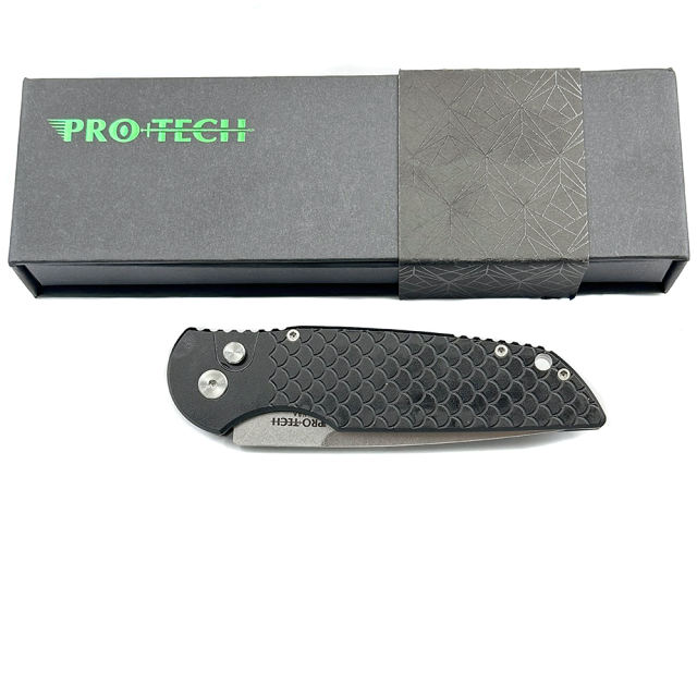 Pro-Tech TR-3 X1 Tactical Response III AUTO Folding Knife 3.375" 154CM Stonewashed Plain Blade Aluminum Handles