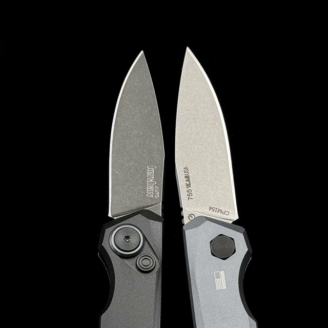 Kershaw 7551 Launch 18 AUTO Folding Knife 2.79" CPM-154 Stonewashed Drop Point Blade, Gray Aluminum Handles