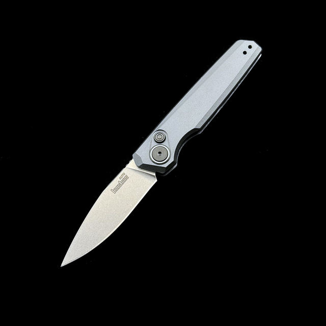 Kershaw 7551 Launch 18 AUTO Folding Knife 2.79" CPM-154 Stonewashed Drop Point Blade, Gray Aluminum Handles