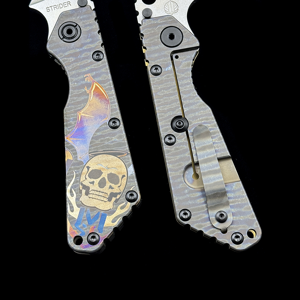 Strider SMF Titanium Folding Knife Outdoor Camping Hunting Pocket EDC Utility Knife