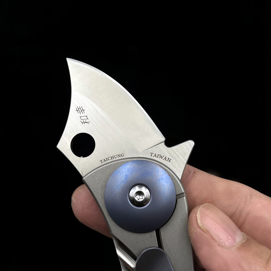 C256TIP Kazuyuki Sakurai Pochi Flipper Knife 1.56" CPM-S45VN  Blade,Titanium Handles