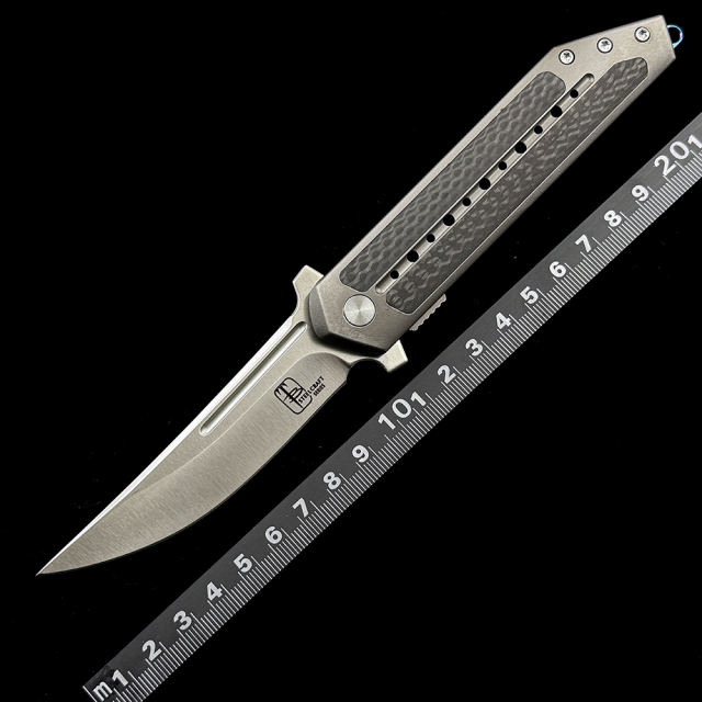 Todd Begg Steelcraft Kwaiken Titanium Carbon Fiber Mark S35vn Ball Bearings  Folding Knife