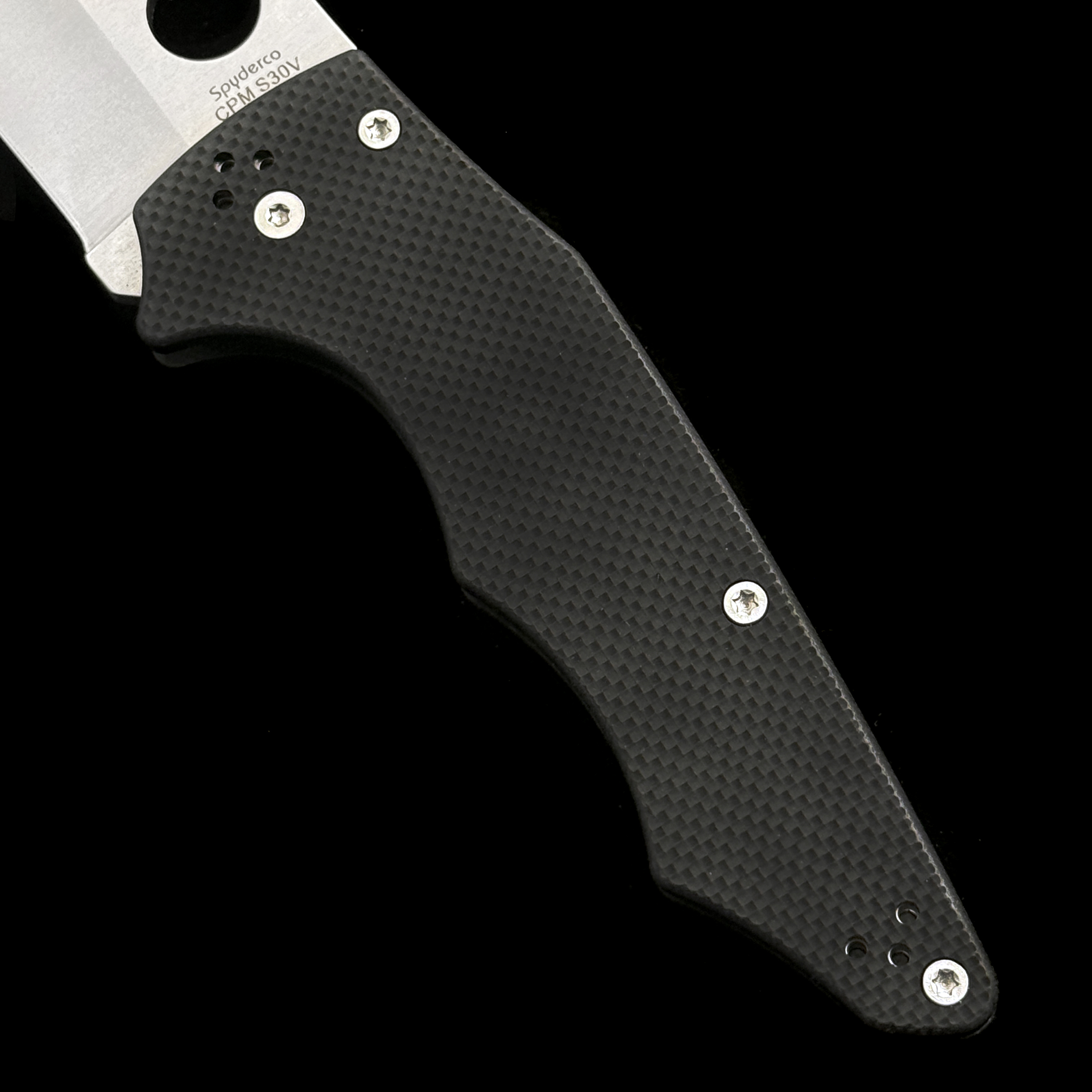 C253GP YoJumbo Folding Knife 4" S30V Satin Plain Blade, Coarse Black G10 Handles