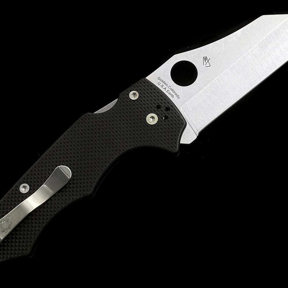 C253GP YoJumbo Folding Knife 4" S30V Satin Plain Blade, Coarse Black G10 Handles