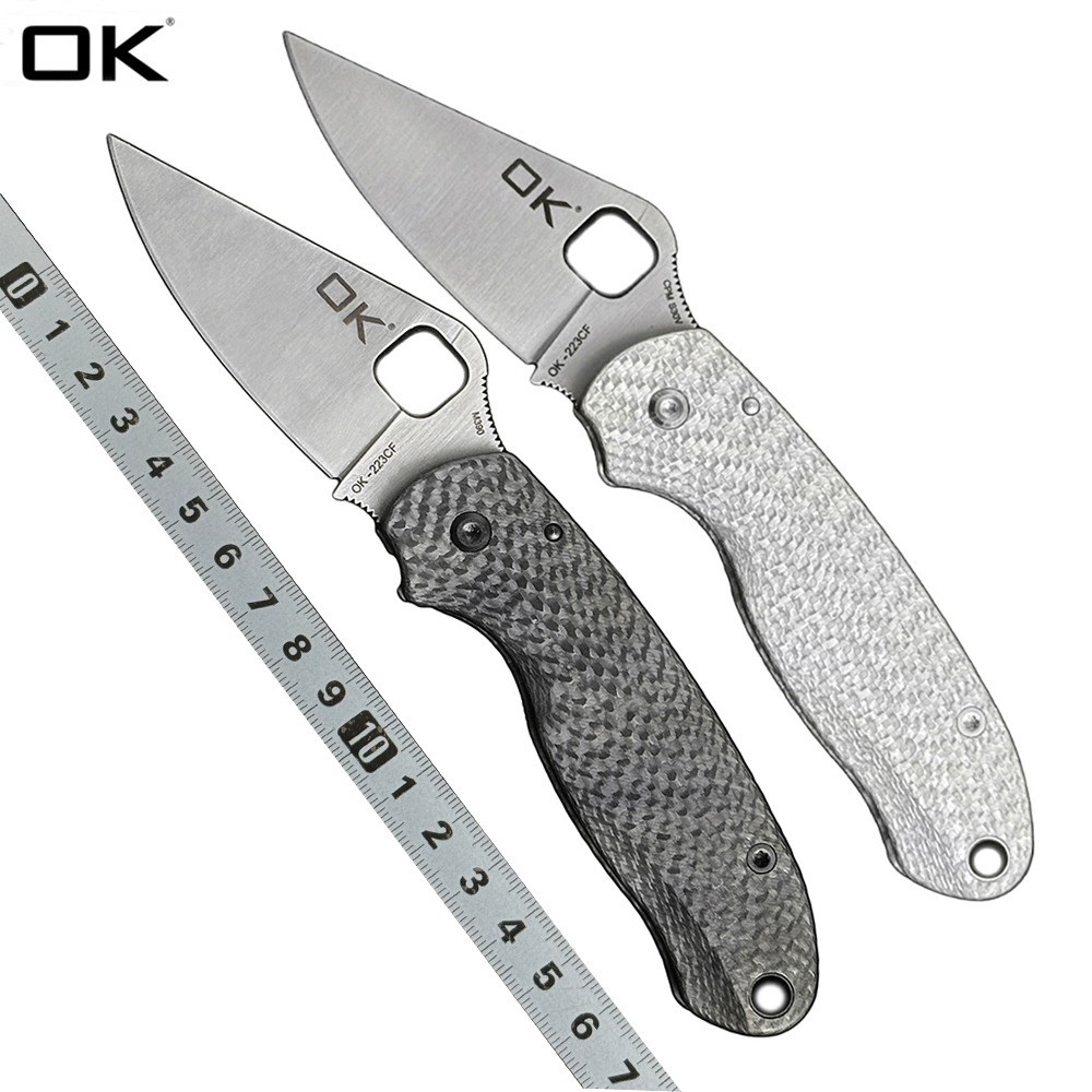 OK-223 Ceramic bearing Carbon fiber M390/S30V blade Folding Knife