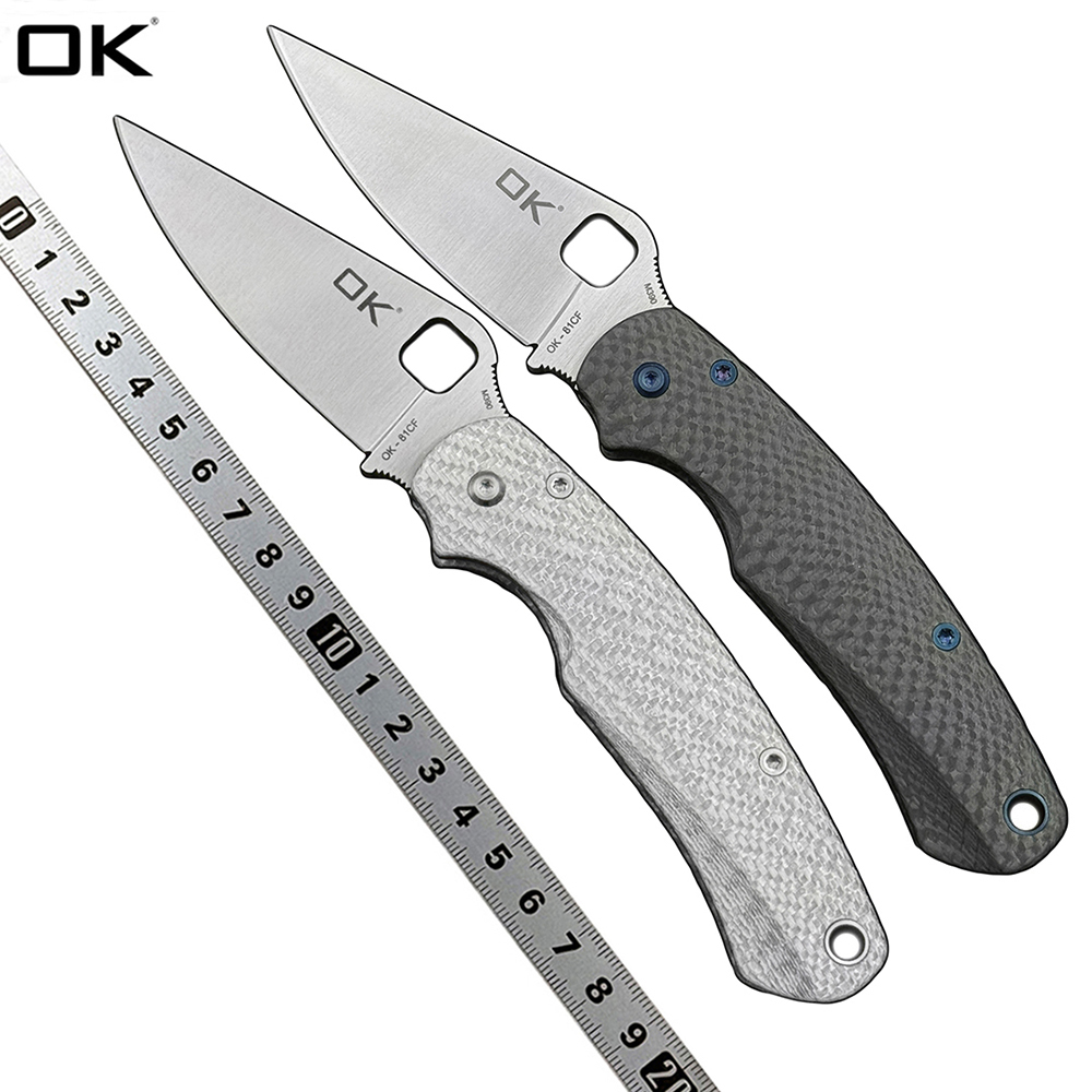 OK-81CF Carbon Fiber Handle M390 Blade Ceramic Bearing Folding Knife