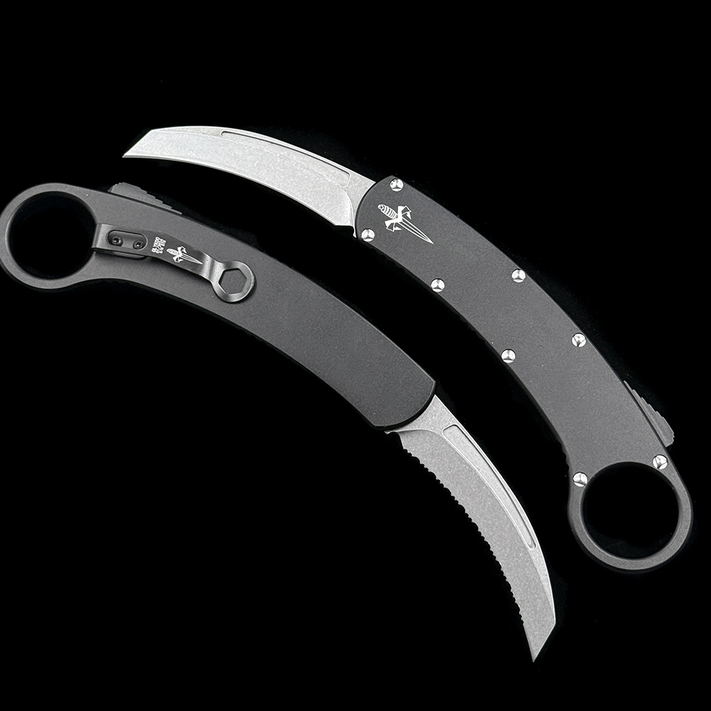 MT Claw Karambit Spirit bird AUTO OTF Knife 3.23" D2 Blade, Aluminum Alloy Handles