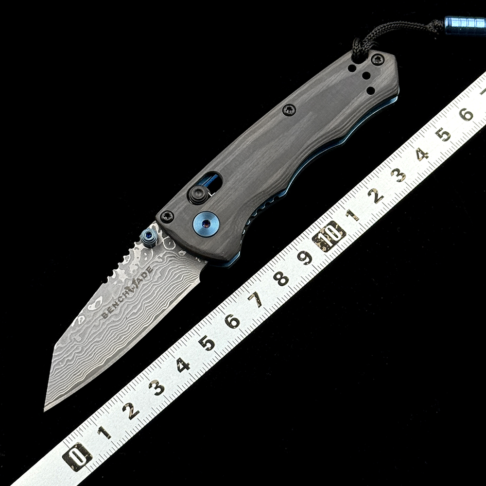 BM 290 Full Immunity AXIS Carbon fiber handle Damascus blade Folding Knife