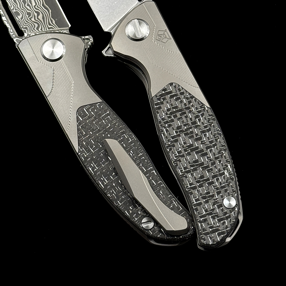 Shirogorov F95 Ball Bearing Titanium Carbon Fiber Handle Knife