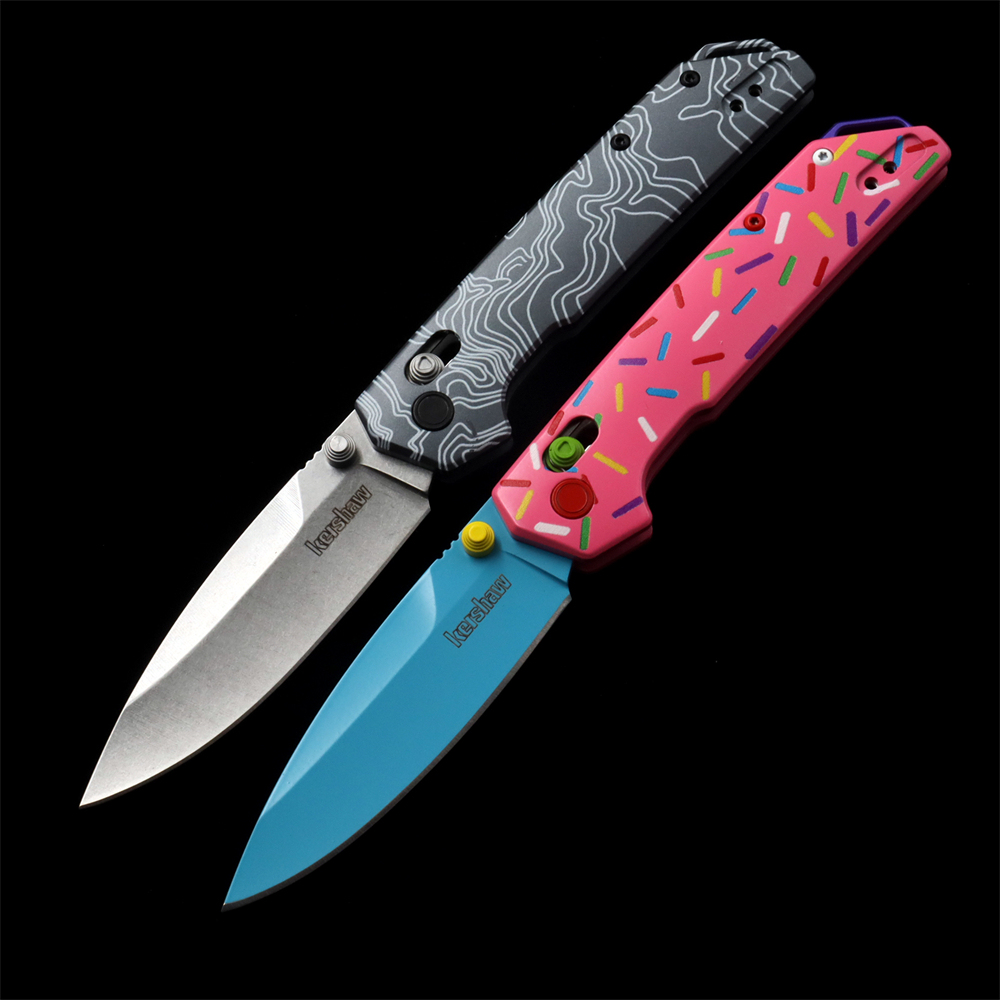 KS 2038 Iridium DuraLock Folding Knife  D2 Blade Aluminum Handles