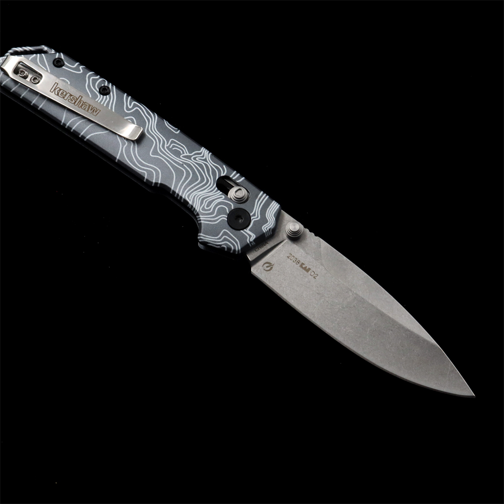 KS 2038 Iridium DuraLock Folding Knife  D2 Blade Aluminum Handles