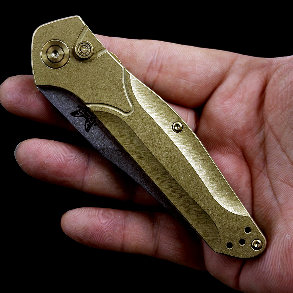 BM 9400 Osborne AUTO Bronze Handle Folding Knife