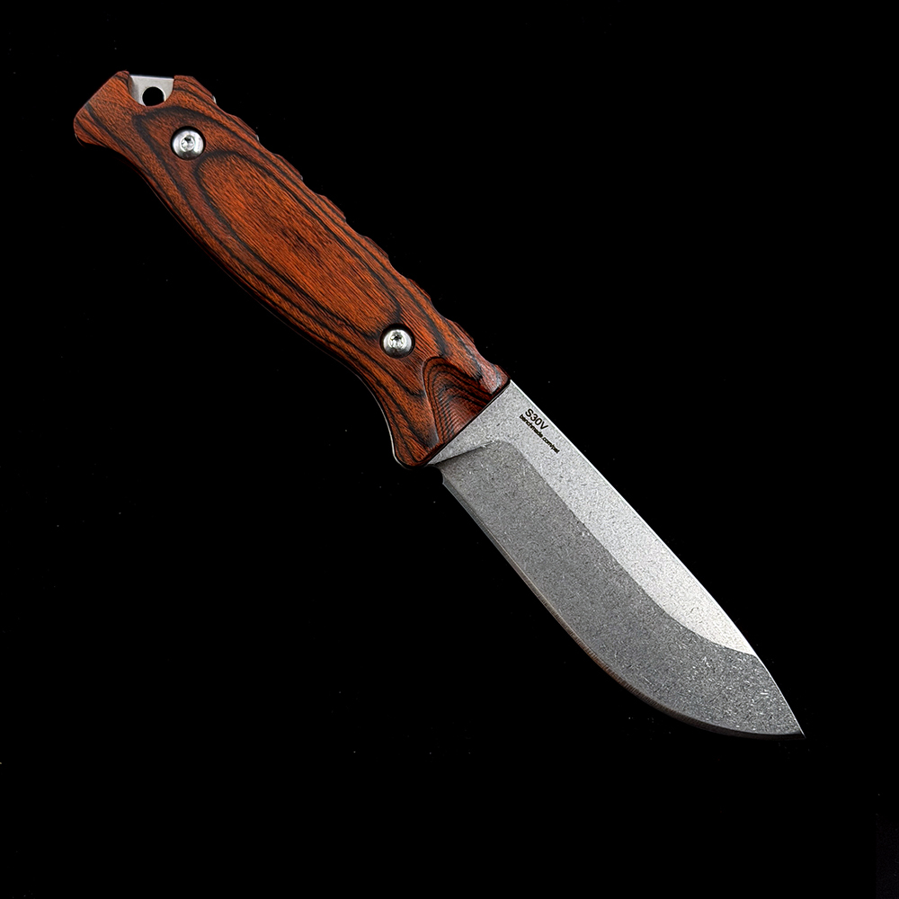 BM 15002 Hunt Hidden Canyon Hunter Wooden handle+leather cover Knife